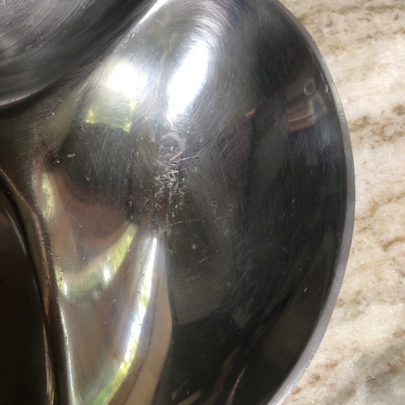 NAMBE 3 SECTION METAL BOWL DISH 589A 11X11 - Picture 7 of 12